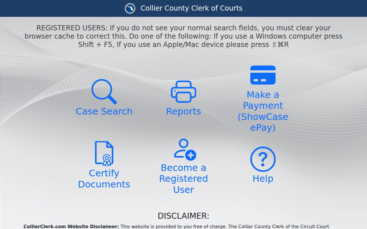 Collier County residents directory court party search