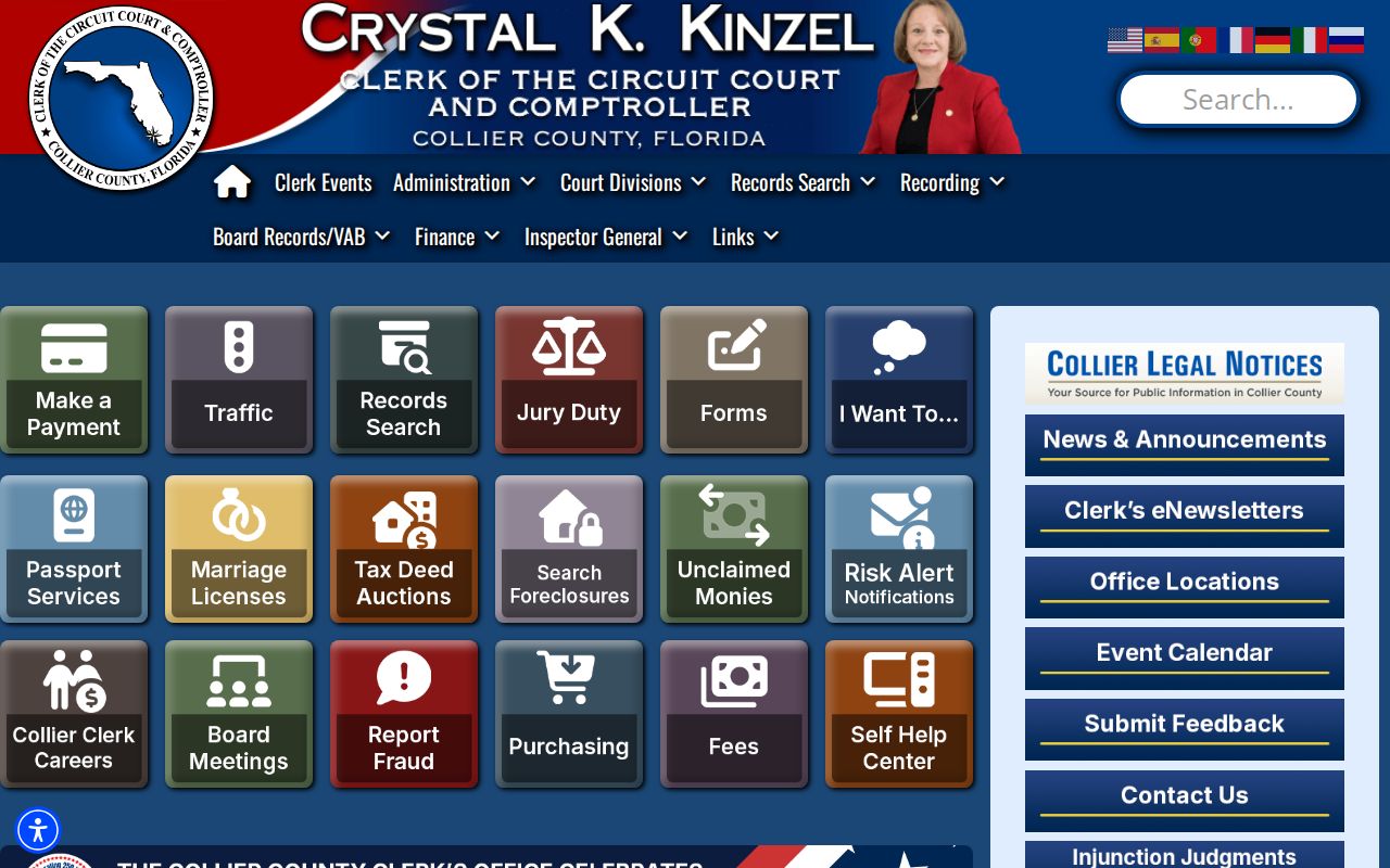 Collier County residents directory Clerk records services