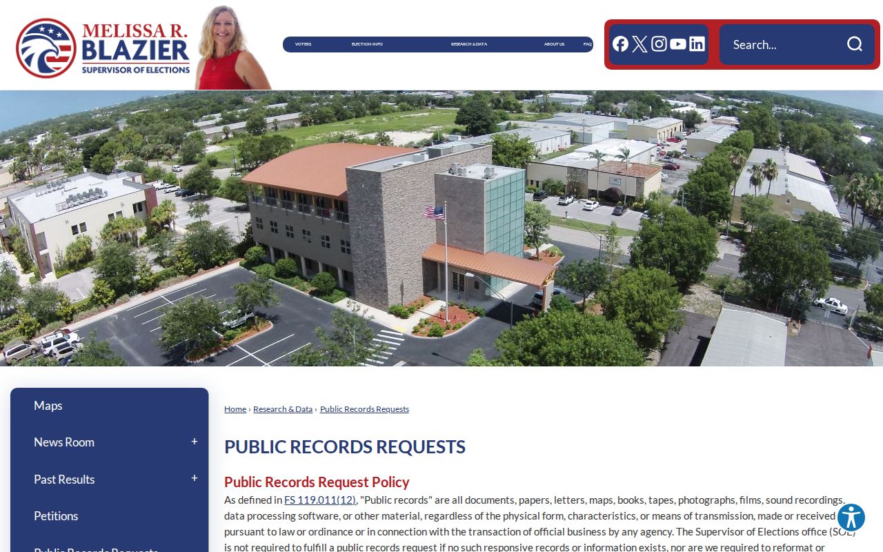 Collier Elections public-record request options for voter data
