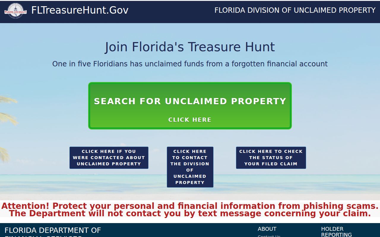 Florida Treasure Hunt owner search used to verify a Collier County name